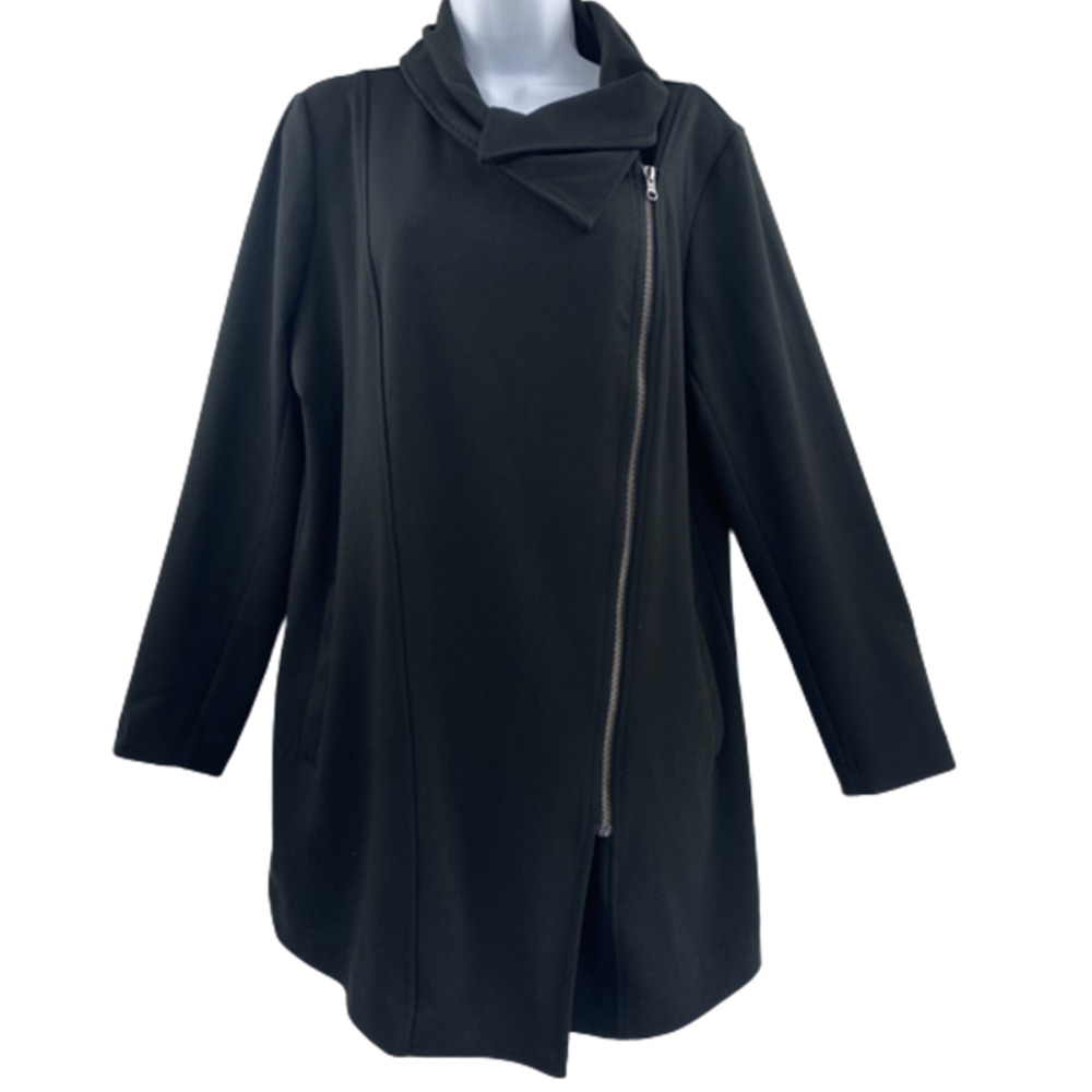 Banana Republic Long-Length Shawl Collar Full Zip Jacket Black - L